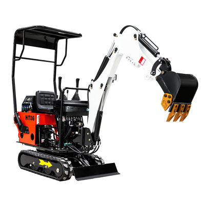 เครื่องยนต์ดีเซล 0.8 ตัน Hightop Mini Excavator สีที่กำหนดเองสีแดงสีเหลืองสีน้ำเงิน